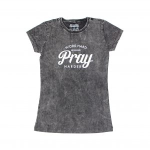 KAOS WANITA Work Hard Pray Harder 180 Degrees