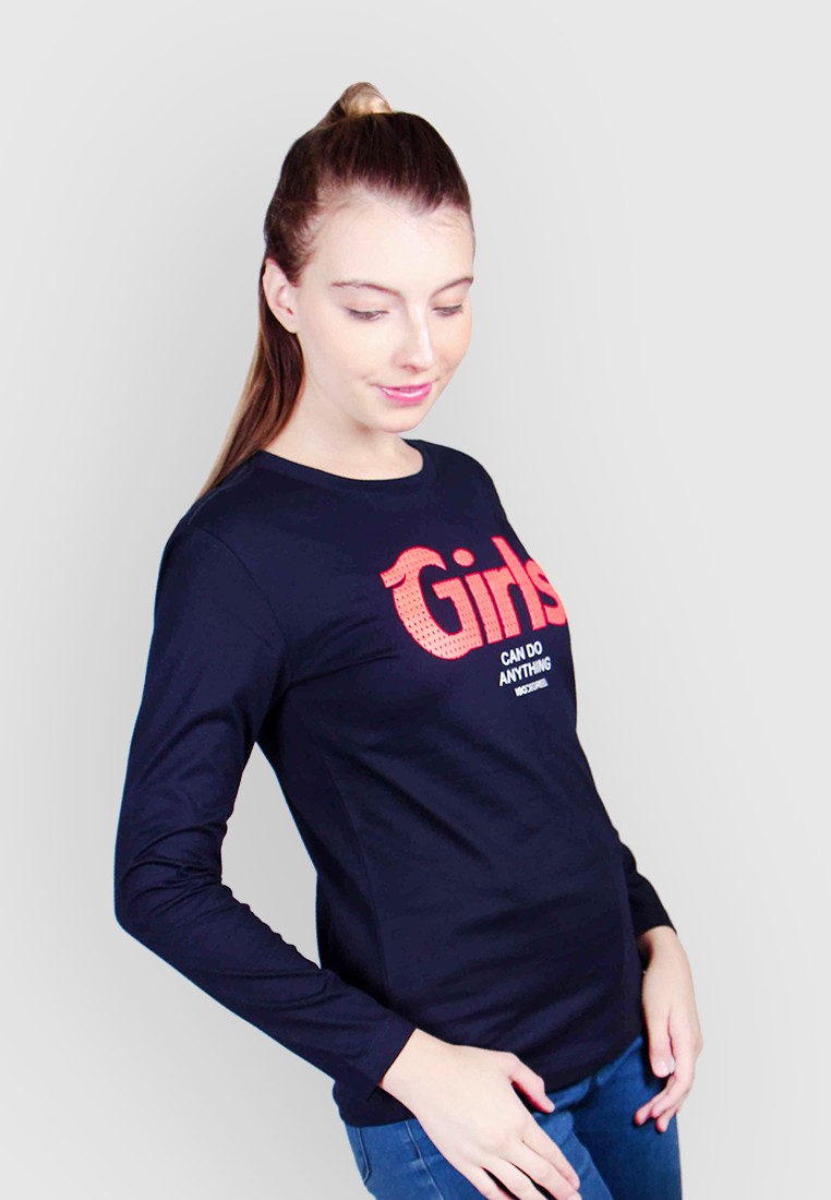 180 Degrees Girls Can Do Anything Long Sleeves T-Shirt Wanita - Image 2