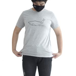 180 Degrees Kaos Anti Virus, Whale Origami T-Shirt Pria