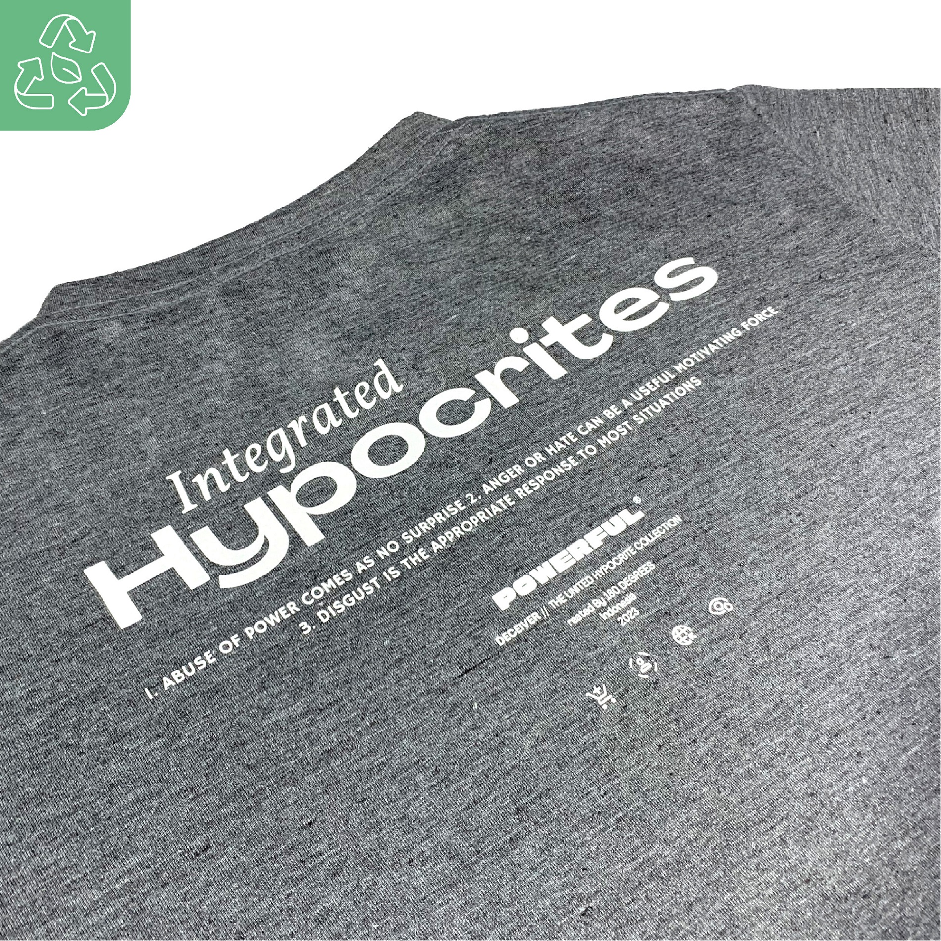 180 DEGREES RECYCLE POLYESTER RAMI T-SHIRT LIARS BLACK - Image 4