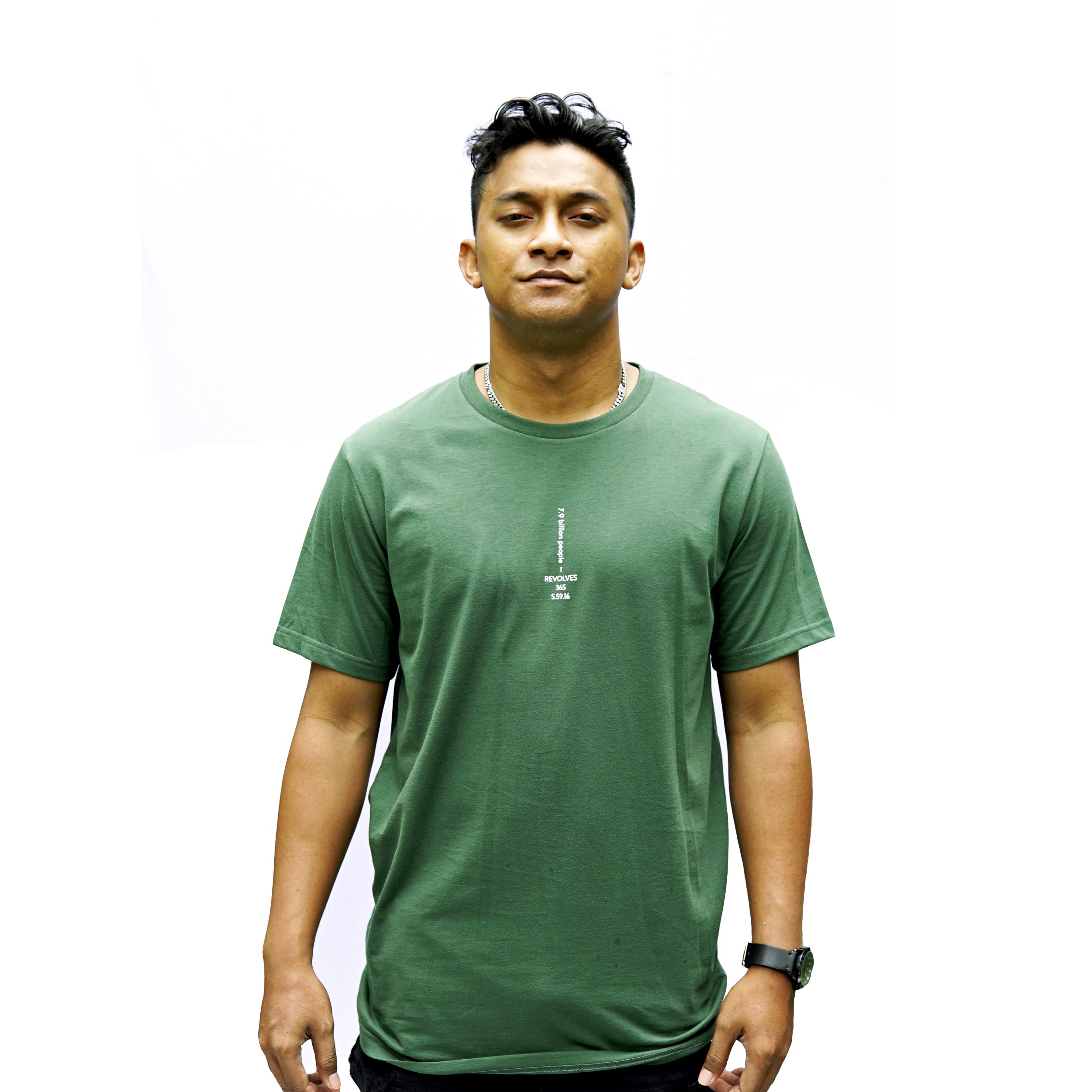 180Degrees Recycle Polyester Katun T-shirt Pria Reminder Earth - Image 3