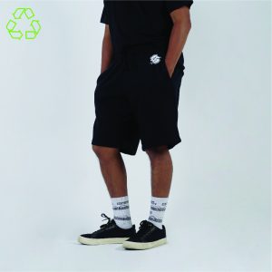 180 DEGREES RECYCLE POLYESTER SHORT PANTS RUNBEAT BLACK