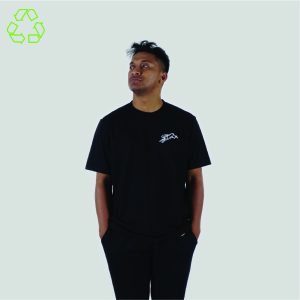 180 DEGREES RECYCLE POLYESTER T-SHIRT RUNBEAT BLACK