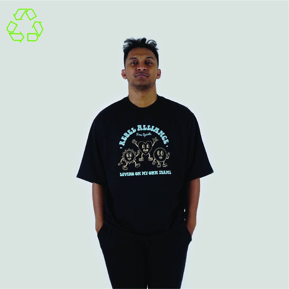 180 DEGREES RECYCLE POLYESTER OVERSIZED DISOBEDIENT CULTURE BLACK